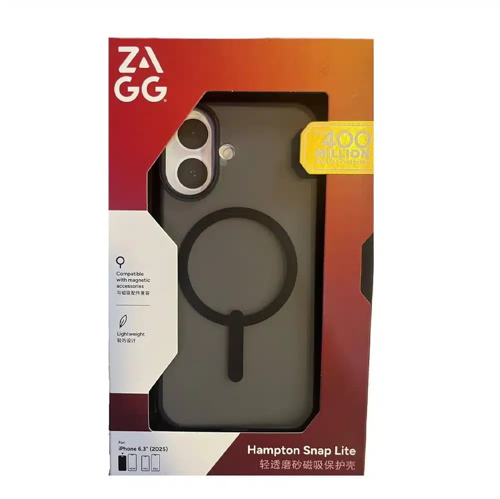 قاب زگ مدل Zagg Hampton Snap Lite Case مناسب برای iPhone 17 رنگ دودی — تصویر ۲