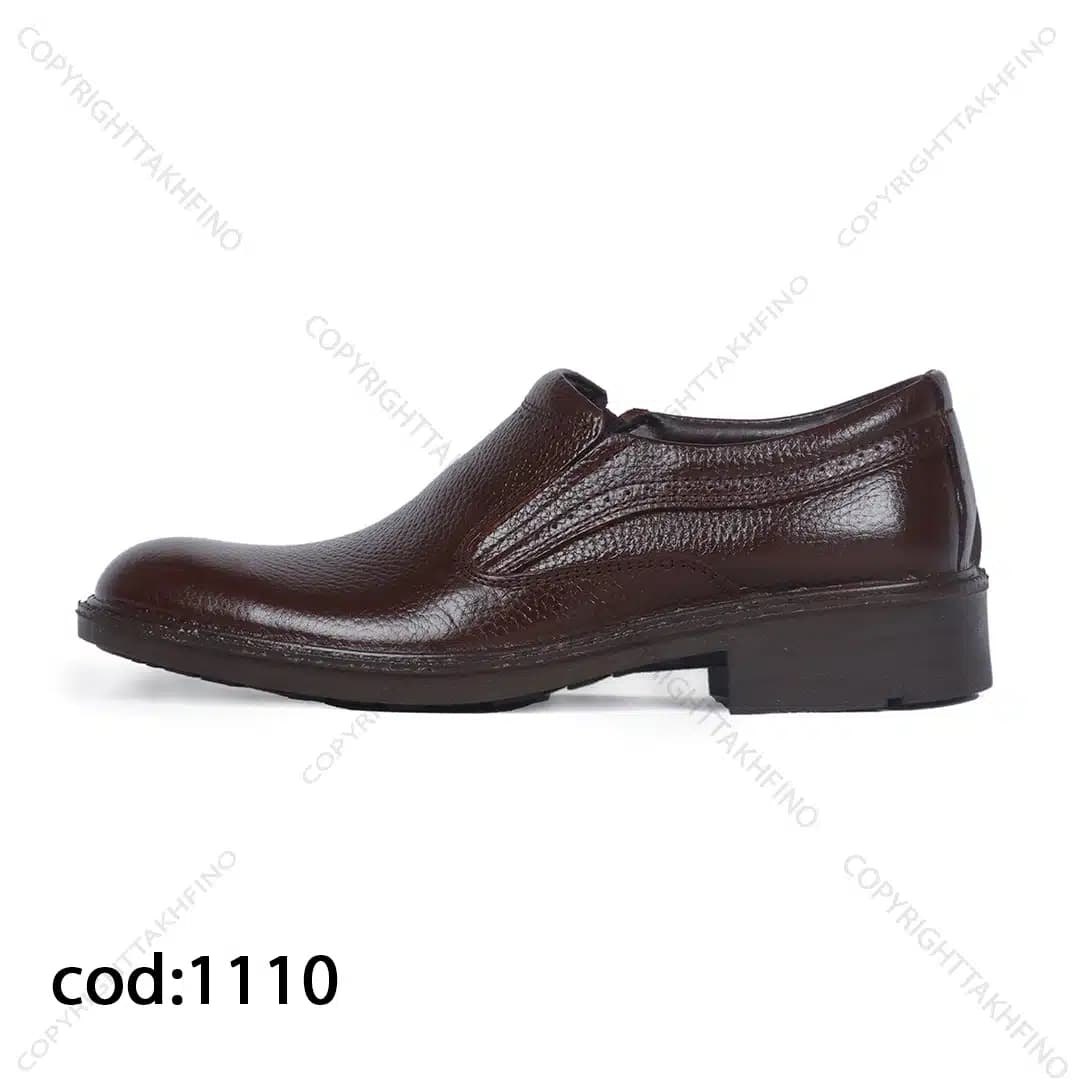 کفش پاشنه دار چرم طبیعی تبریز قهوه ای سوخته – کد 1110 — تصویر ۳