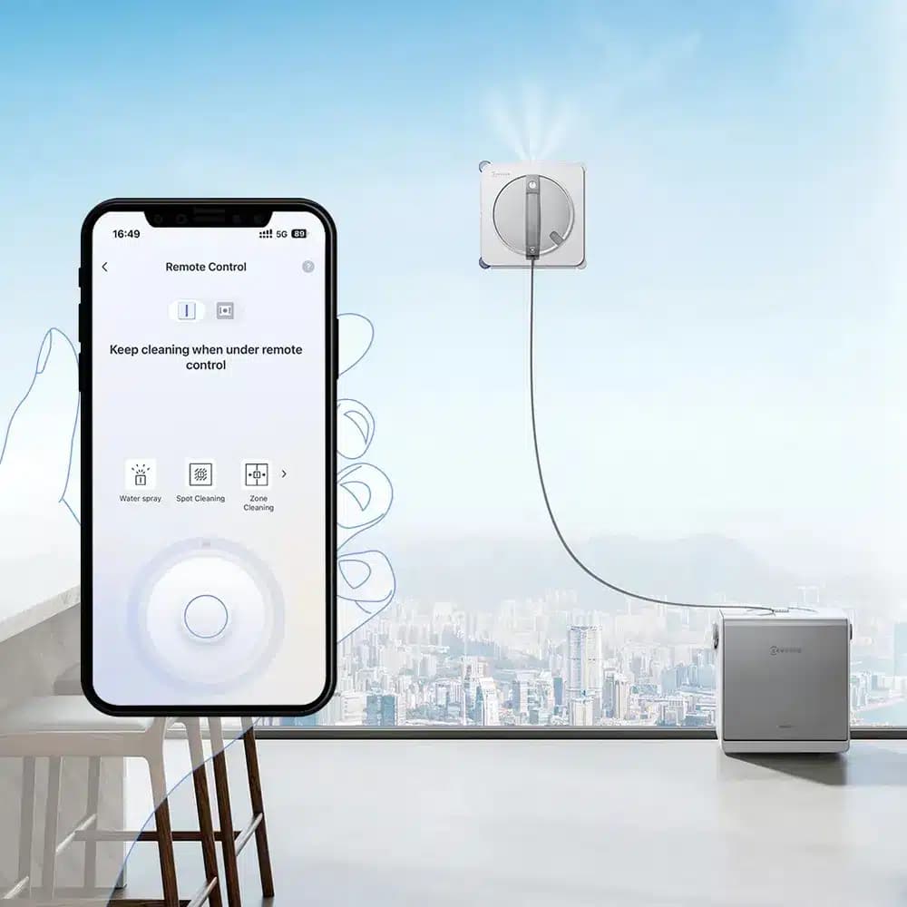شیشه شور رباتیک هوشمند برند اکووکس مدل Winbot W2S Omni رنگ سفید — تصویر ۵