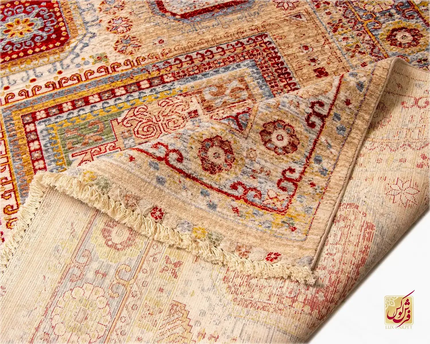 فرش وینتیج 30153 کرم نسکافه ای — تصویر ۶