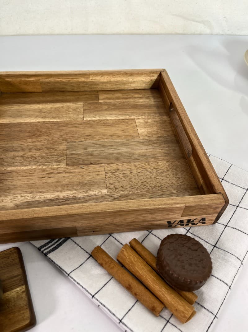 سینی چوبی مربع 30*30 یاکا — تصویر ۵