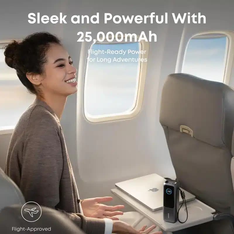 پاور بانک انکر 25000 میلی آمپر 165 وات مدل Anker A1695 Zolo PowerBank 25K رنگ نقره ای — تصویر ۸
