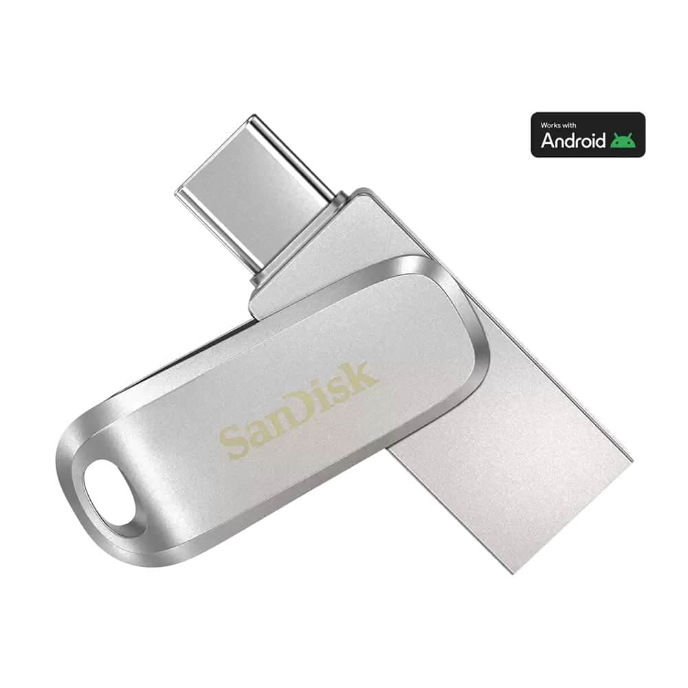 فلش مموری سن دیسک 512 گیگابایت SanDisk Ultra Dual Drive Luxe USB Type-C Flash Drive – رنگ نقره ای