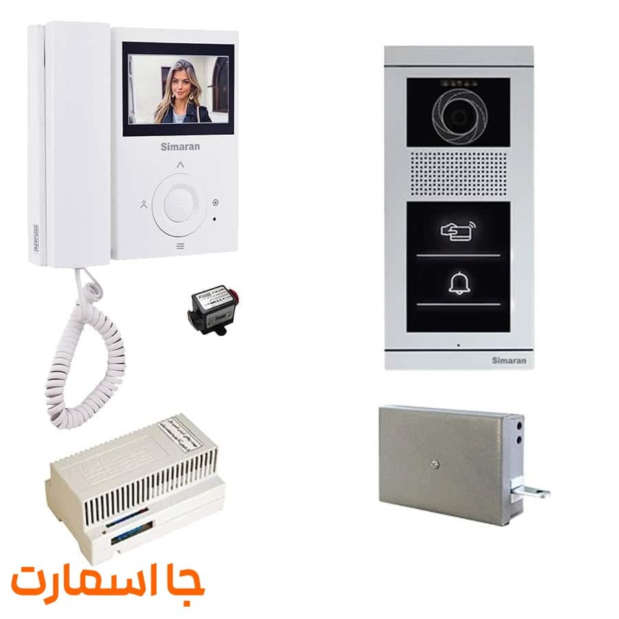 مانیتور دربازکن تصویری سیماران مدل 43FL-VFBT1 کارتی، به همراه محافظ ولتاژ مانیتور
