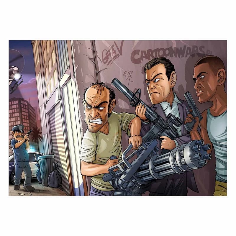تابلو شاسی ونسونی طرح GTA V Comic سایز 30×40