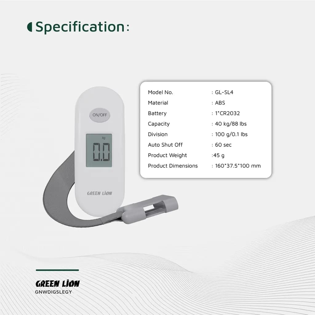 ترازوی دیجیتال چمدان گرین لاین مدل Weight Mate | ظرفیت 50 کیلوگرم، نمایشگر LCD و طراحی قابل حمل — تصویر ۲
