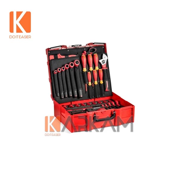جعبه ابزار سامسونتی قرمز 42 پارچه برق GCZ-042A تاپ تول