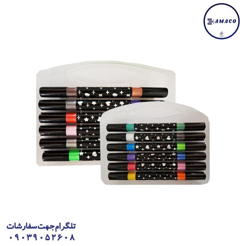 ماژیک 12 رنگ اکلیلی 2 سر 225 — تصویر ۴