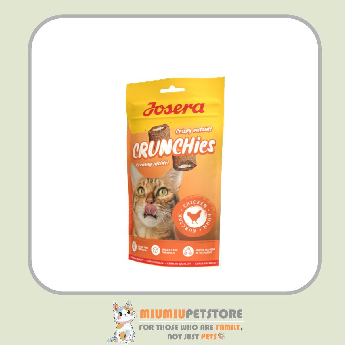 تشویقی بالشتی گربه جوسرا با طعم مرغ Josera Cat Crunchies With Chicken وزن 60 گرم