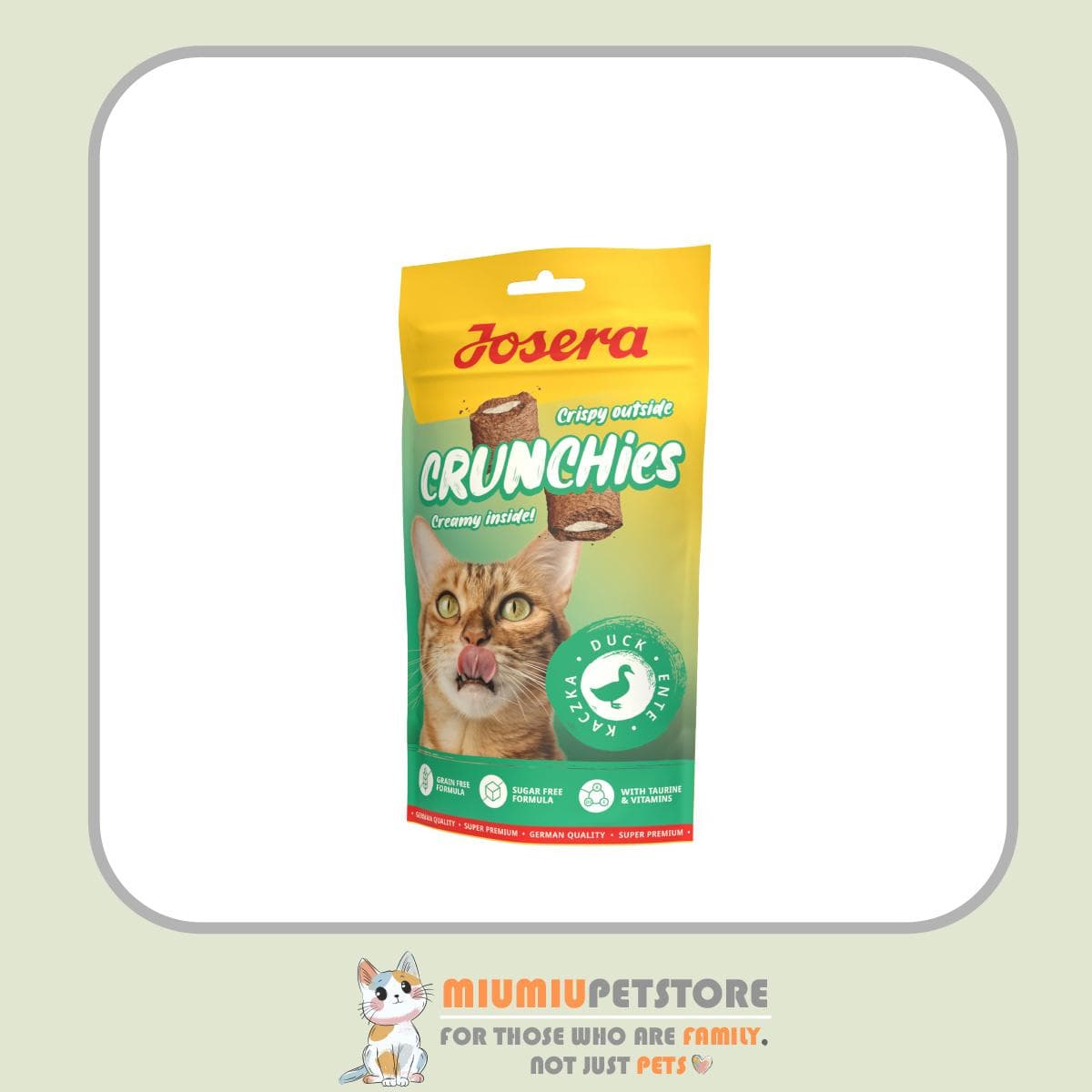 تشویقی بالشتی گربه جوسرا با طعم اردک Josera Cat Crunchies With Duck وزن 60 گرم