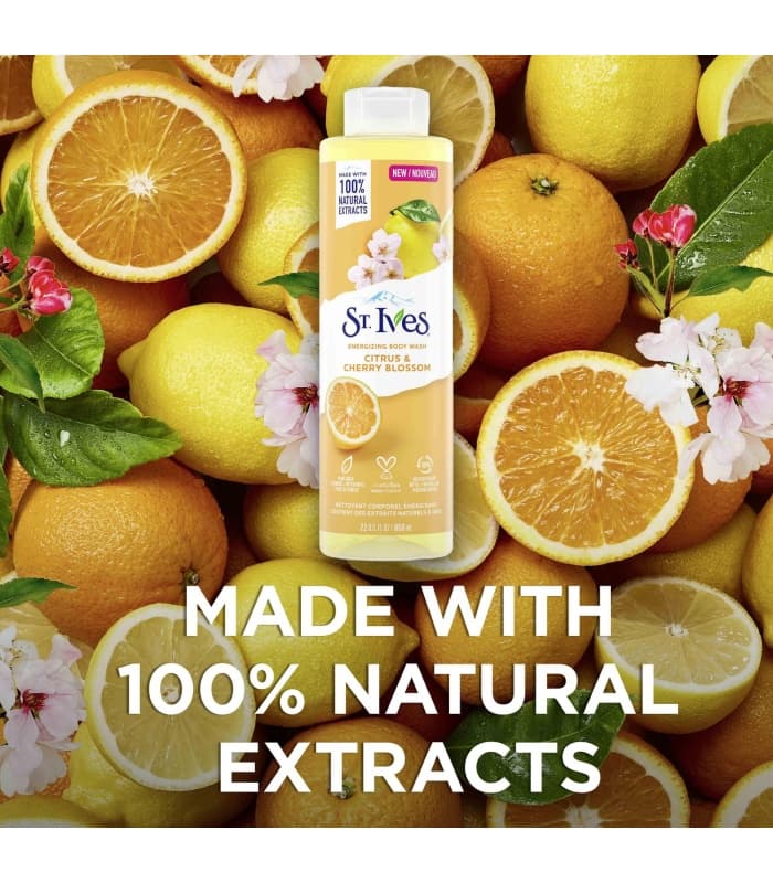 شامپو بدن انرژی بخش مرکبات و شکوفه گیلاس استیوز 650ml — تصویر ۲