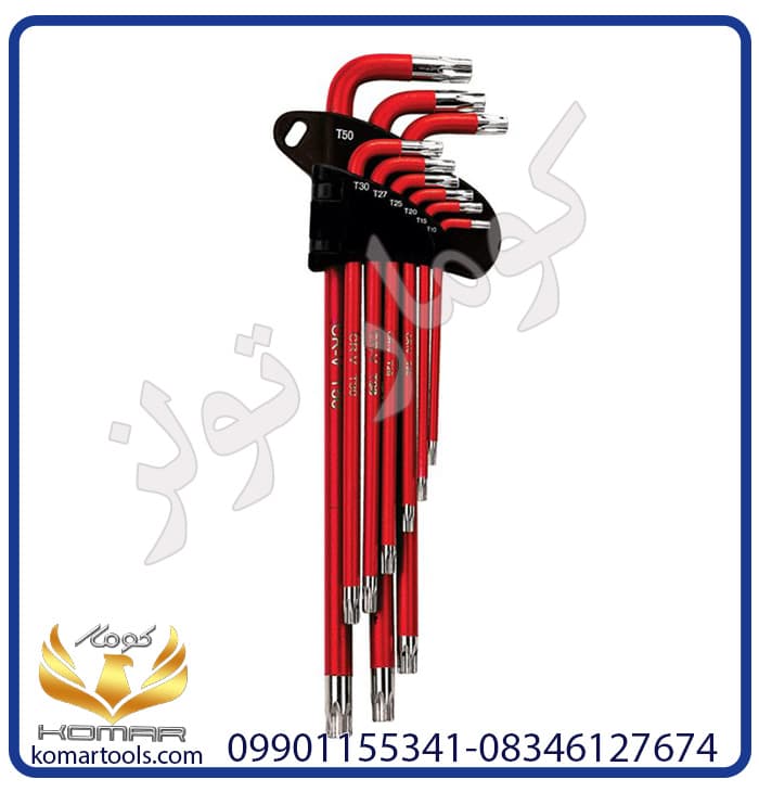 آچار آلن هیوندای مدل HT395 ست ۹ عددی فوق بلند