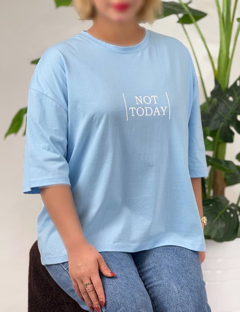 تیشرت باکسی NOT TODAY کد : 24115 — تصویر ۲