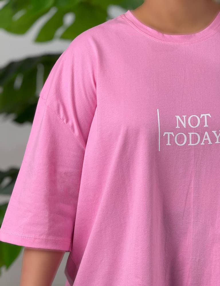تیشرت باکسی NOT TODAY کد : 24115 — تصویر ۴