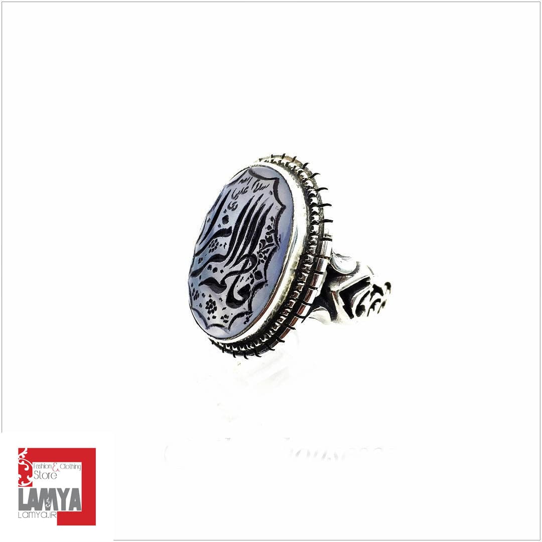 انگشتر مردانه نقره عقیق یمن کبود کد:A014