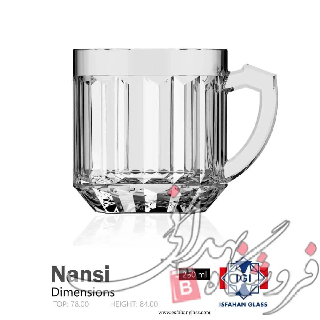 نیم لیوان شیشه ای نانسی 6 عددی