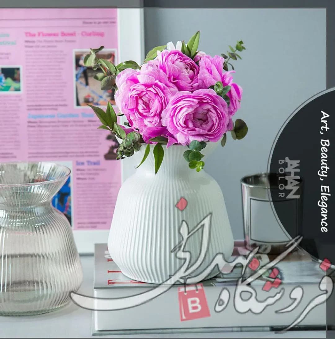 گلدان شیشه ای لیندا رنگی