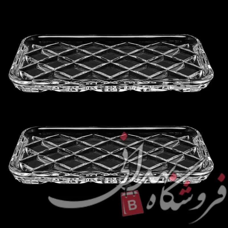 سینی شیشه ای 2 پارچه دکو(سینی شیشه ای کوچک ) — تصویر ۲