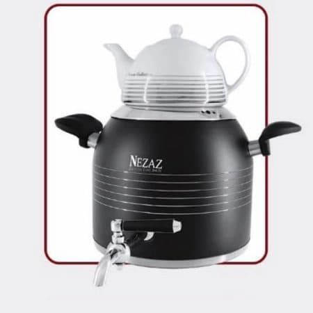 کتری قوری نزاز NEZAZ طرح ترک 5 لیتری رنگی کف چدن کد 3031 — تصویر ۳