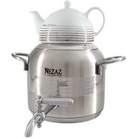 کتری قوری نزاز NEZAZ ترک 4.5 لیتری ورق یک میل دسته استیل کف چدن کد 3015 — تصویر ۳