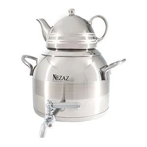 کتری قوری نزاز NEZAZ طرح ترک 5 لیتری قوری کروم کف چدن کد 2900