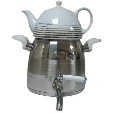 کتری قوری نزاز NEZAZ هرمی 3 لیتری استیل کف چدن کد 2800