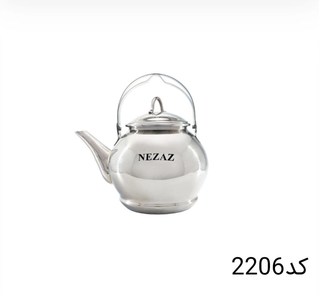 کتری تک نزاز NEZAZ لوله دار 3 لیتری استیل کف ساده کد 2206