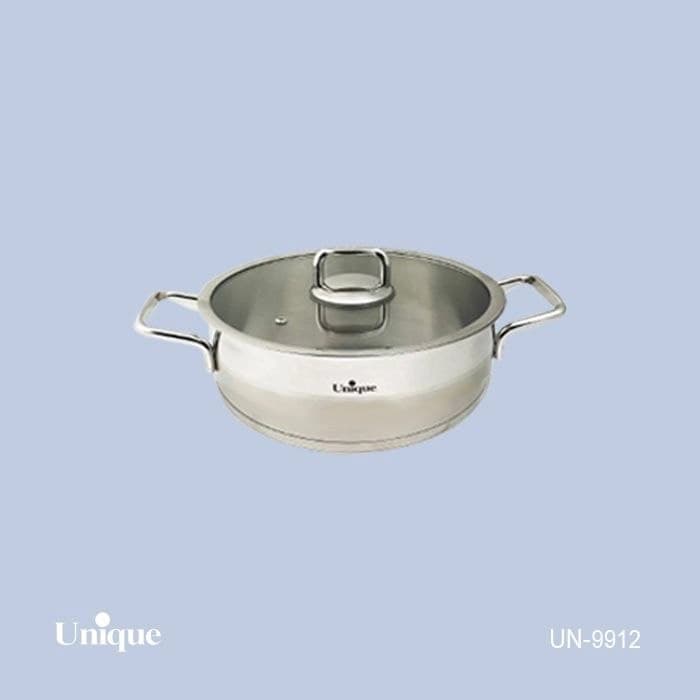 تابه دو دسته استیل یونیک Unique سایز 24 (فلت) کد UN-9912