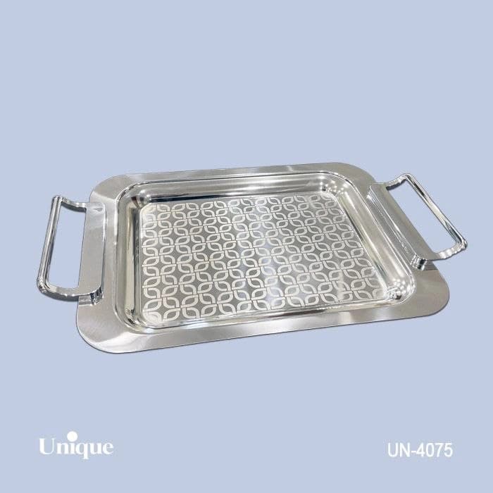 سینی براق استیل یونیک Unique بدون پایه کوچک کد UN-4075