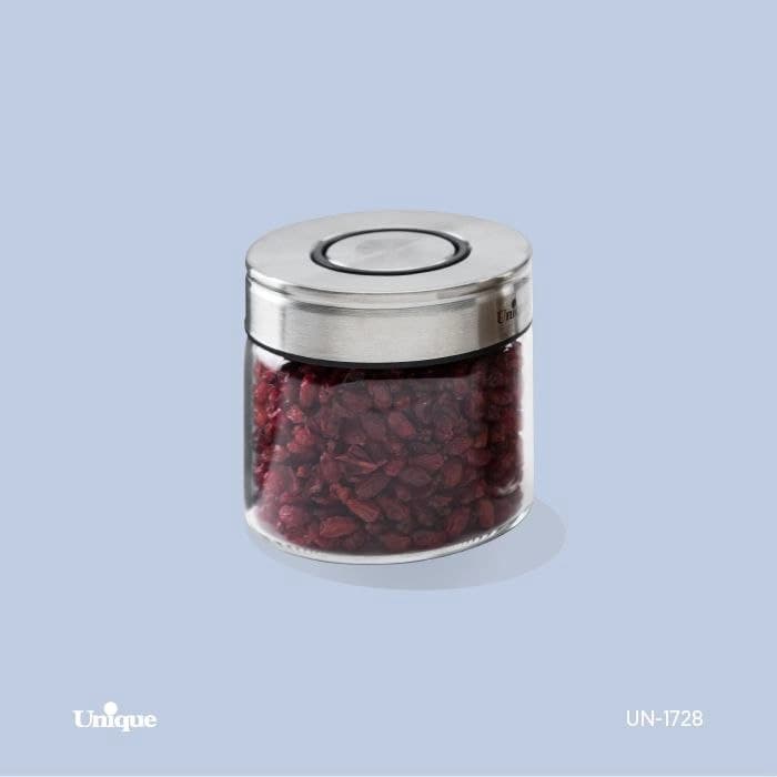 بانکه ادویه یونیک Unique درب استیل 7.5 سانت کد UN-1728