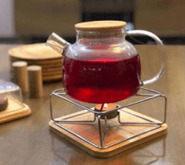 پایه وارمر کفه چوبی WS طرح اولد مربع کروم