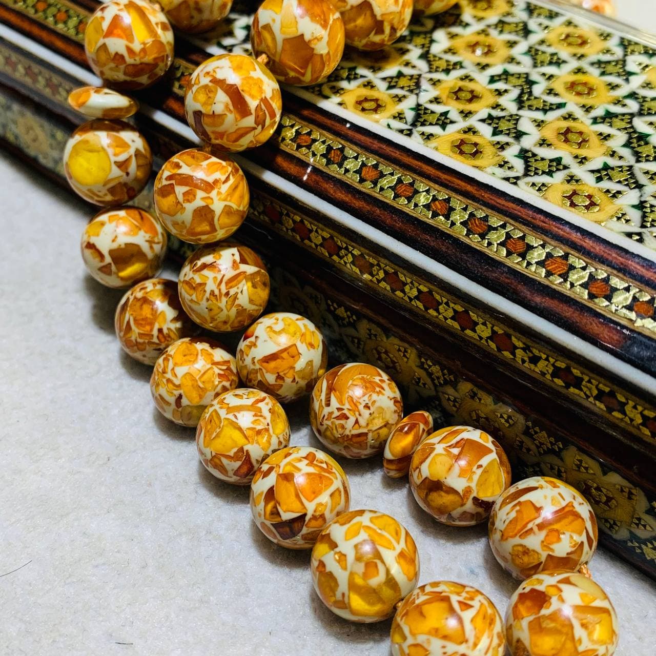 تسبیح كهربا 33 دانه