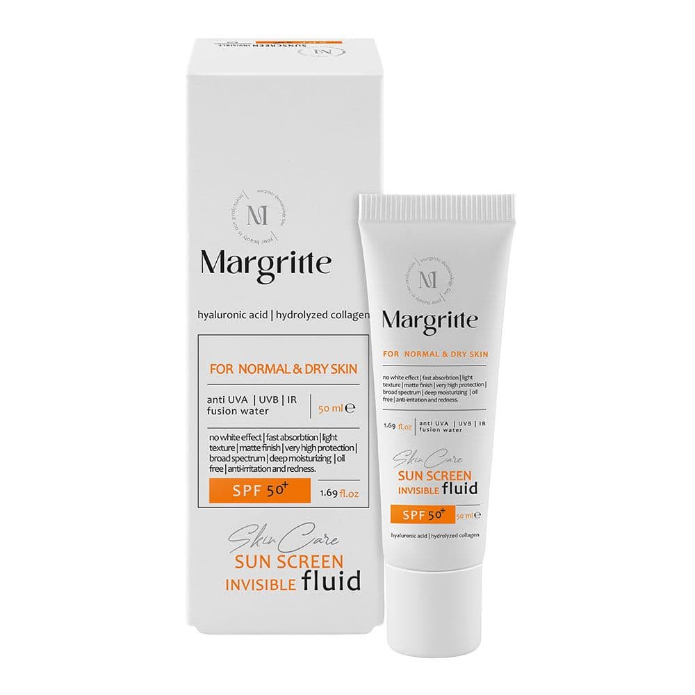 ضد آفتاب بی رنگ مناسب پوست چرب و مستعد آکنه + SPF50 مارگریت