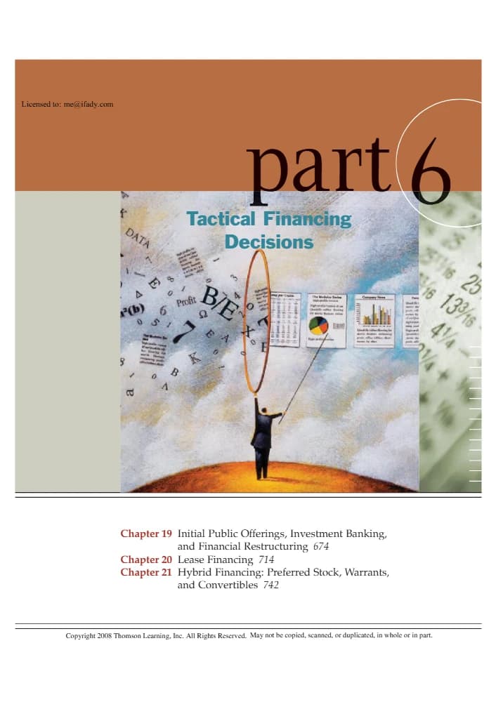 کتاب Chapter 19: IPOs, Investment Banking and Financial Restructuring (فصل ۱۹: عرضه اولیه سهام، بانکداری سرمایه‌گذاری و تجدید ساختار مالی) نسخه انگلیسی PDF | نامشخص