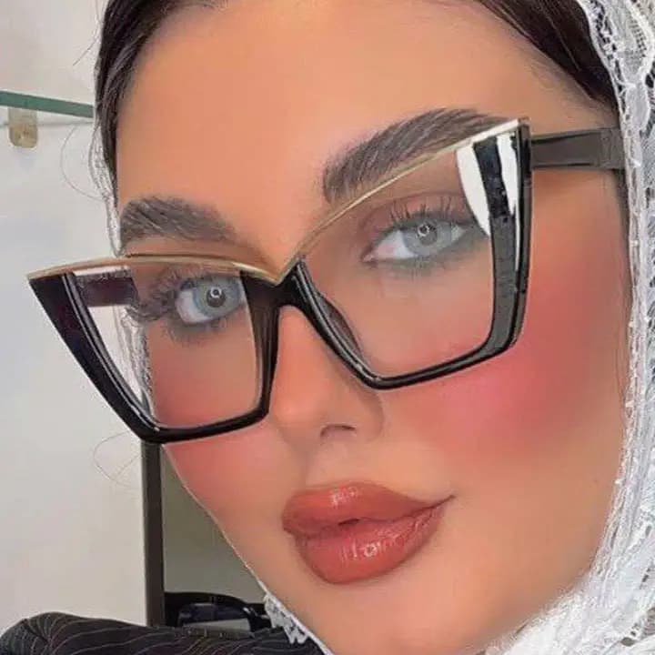 عینک آفتابی زنانه گربه‌ای UV400 | فریم کائوچویی با دسته فلزی | کیفیت عالی و شیک