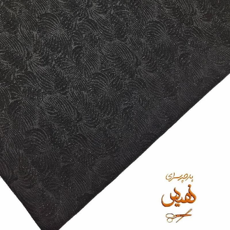 پارچه ژاکارد لمه مشکی کد 113