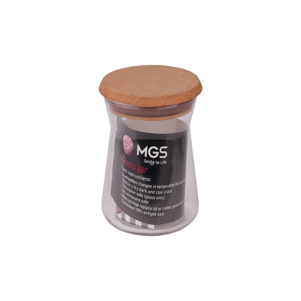 جا حبوباتی شیشه ای با درب چوبی 200CC برند MGS — تصویر ۲