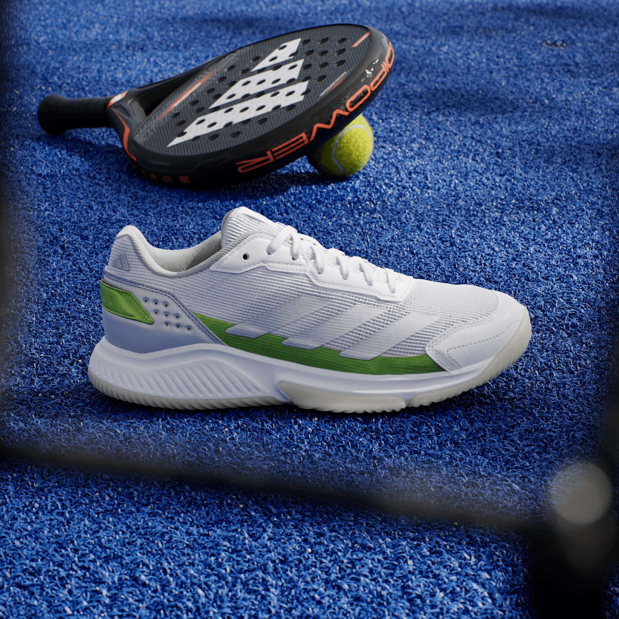 کفش پدل زنانه آدیداس – ADIDAS Courtquick Padel Shoes – سفید/سبز — تصویر ۸