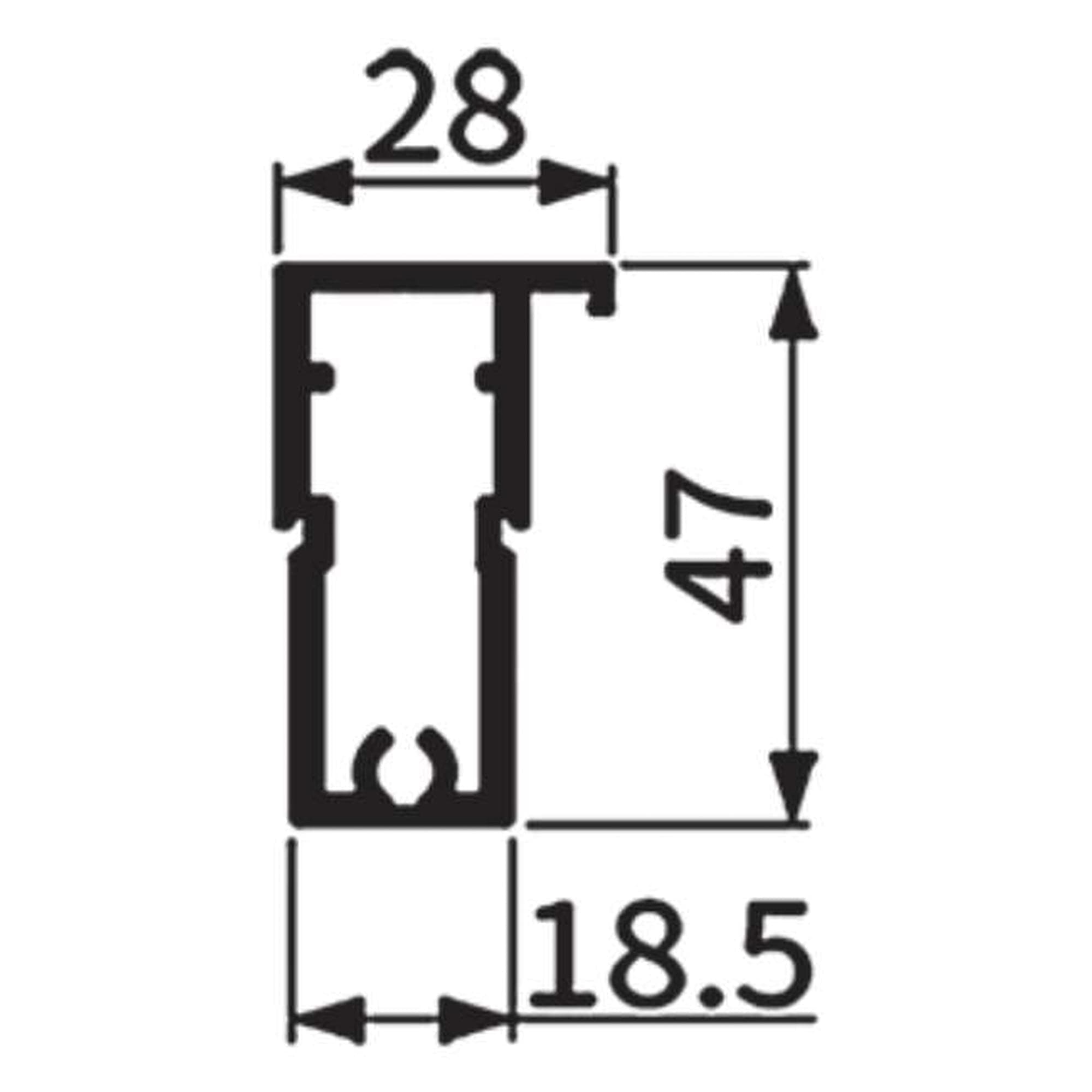 پروفیل افقی بالا و پایین درب کمد و کابینت مدل پرشین استایل رنگ نوک مدادی مات 2400mm
