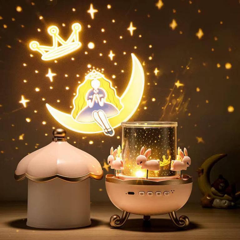 چراغ خواب فانتزی کودک طرح کاروسل پروژکتور دار و بلوتوثی کد 2859 — تصویر ۹