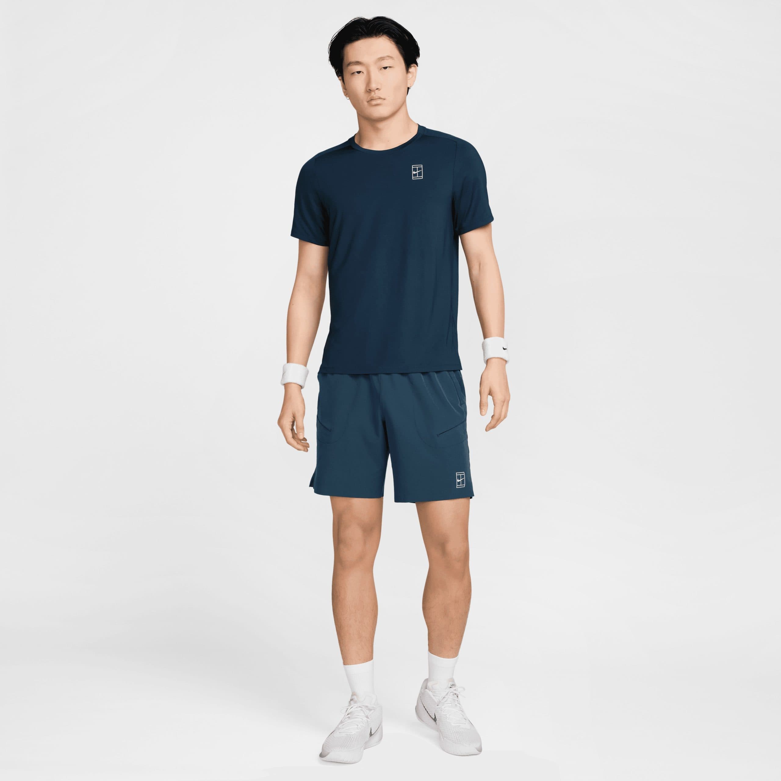 شلوارک تنیس مردانه نایک NikeCourt Advantage Dri-FIT 20 cm – سرمه ای — تصویر ۷