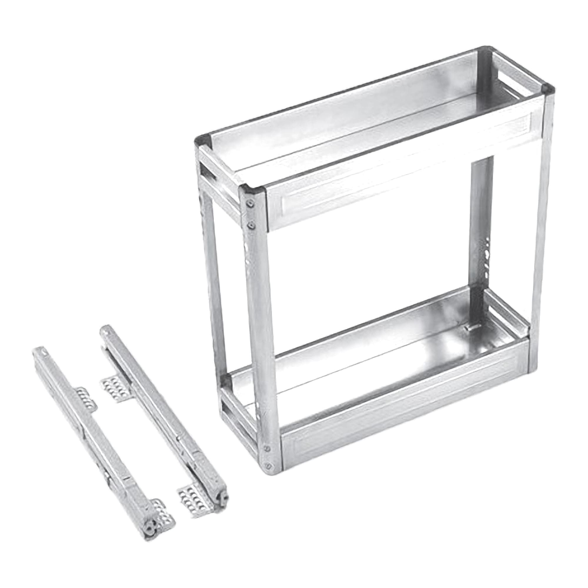سوپر جا بطری زیر صفحه تمام استیل دو طبقه ریل از کف یونیت عرض 450mm — تصویر ۲