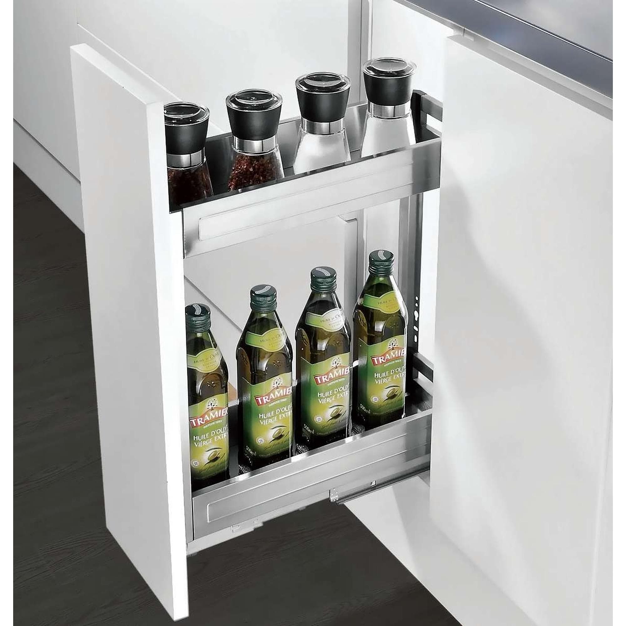 سوپر جا بطری زیر صفحه تمام استیل دو طبقه ریل از کف یونیت عرض 300mm