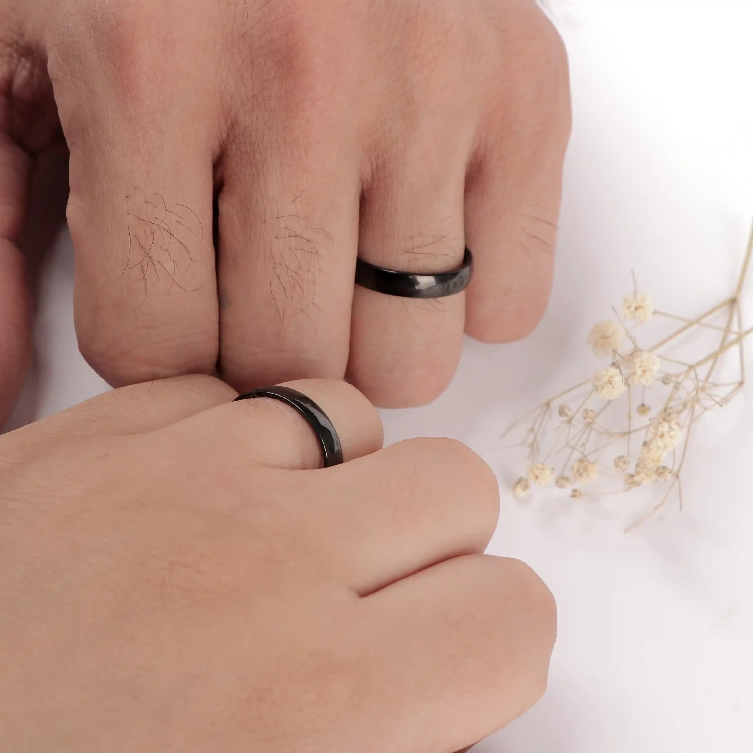 رینگ ساده مشکی کدANH03