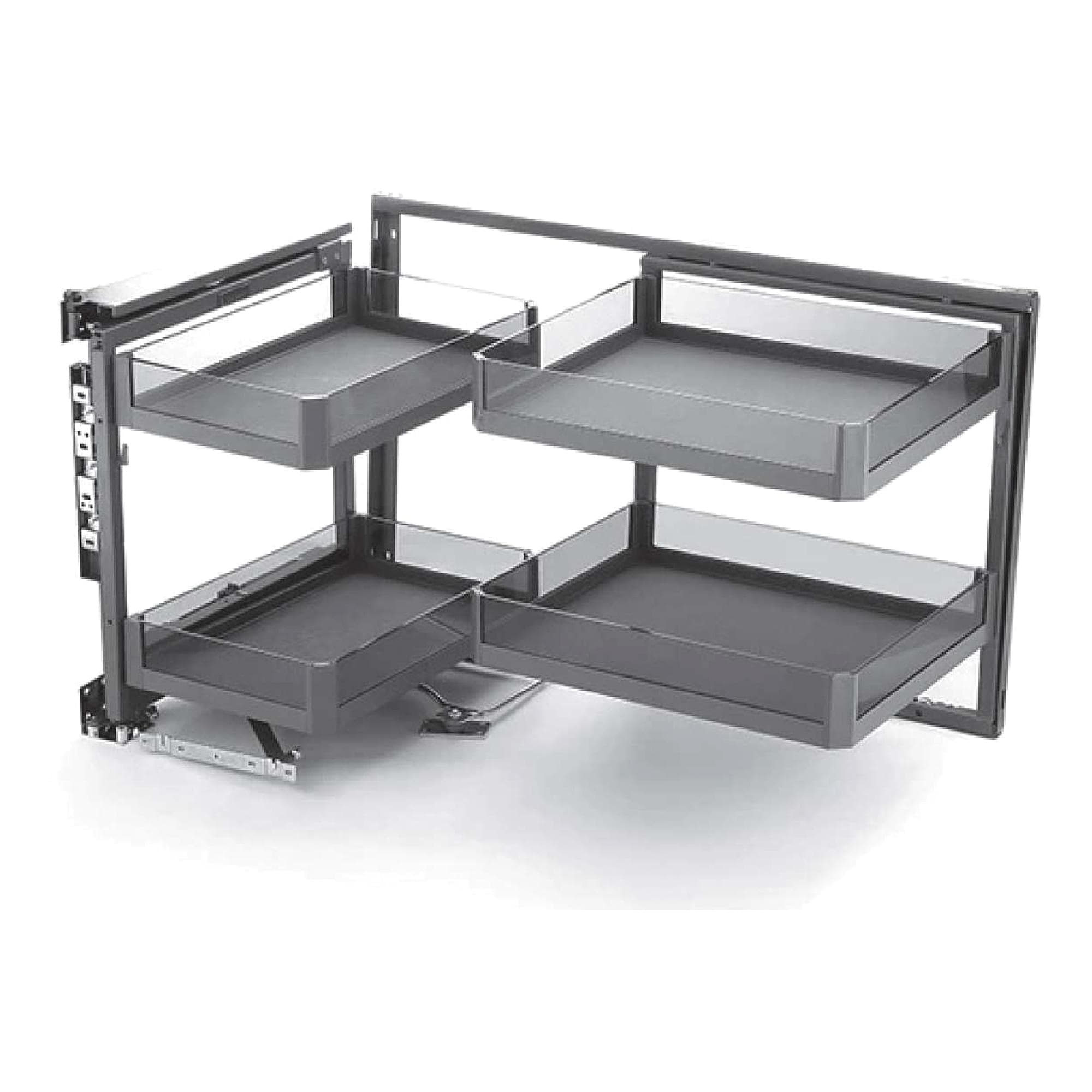 مجیک کرنر دو طبقه کریستال زیر صفحه راست بازشو عرض 450mm — تصویر ۲