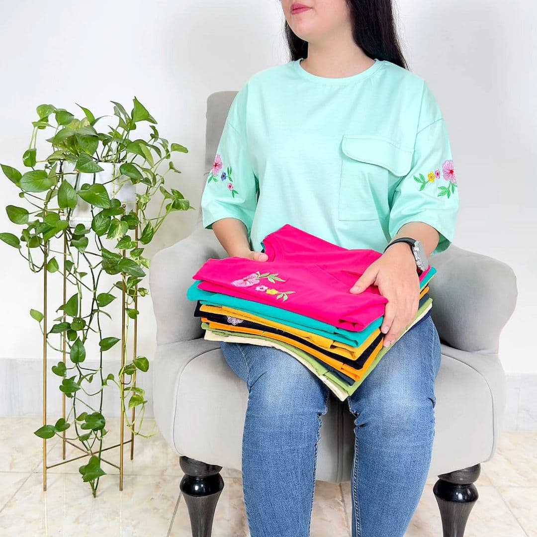 تیشرت گلدوزی نیلوفر