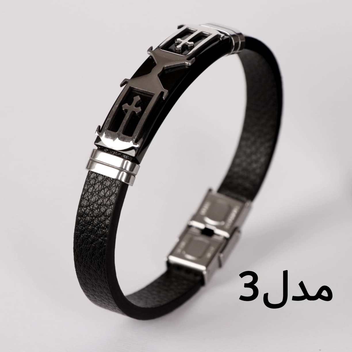 دستبند مردانه مدل چرمی کدDM23 — تصویر ۶