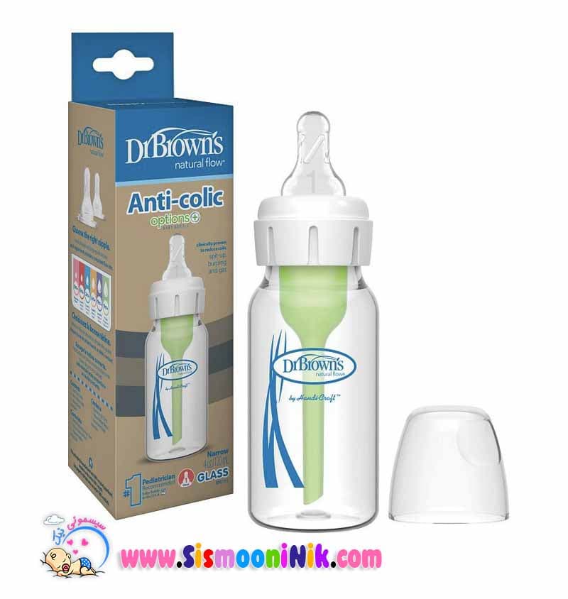 شیشه شیر پیرکس لاغر 120میل آپشن پلاس دکتر براونز