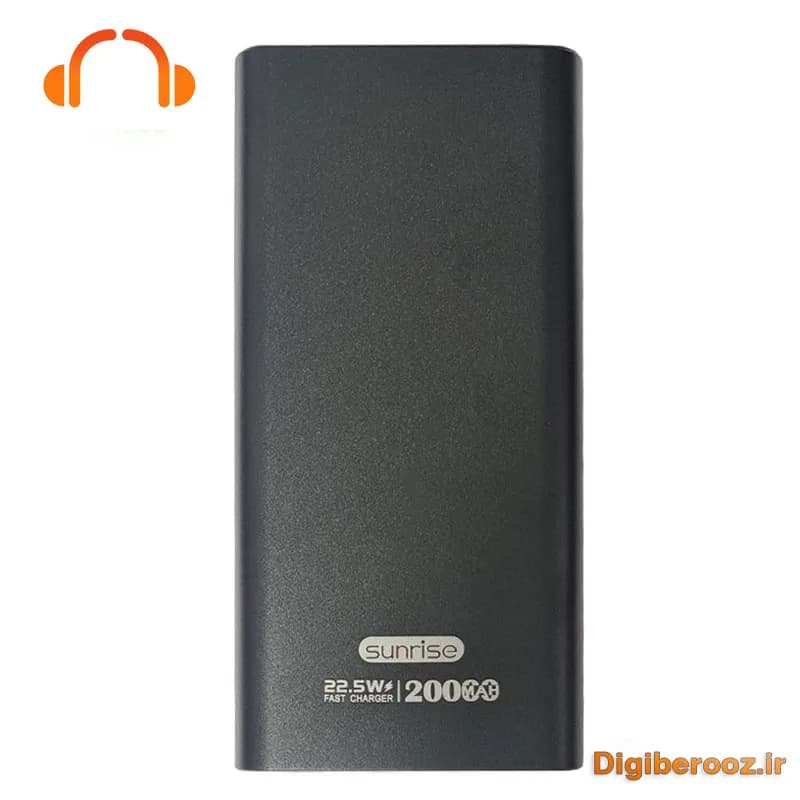 پاوربانک Sunrise مدل P18 باظرفیت 20000 میلی آمپر 22.5w فست شارژ — تصویر ۲