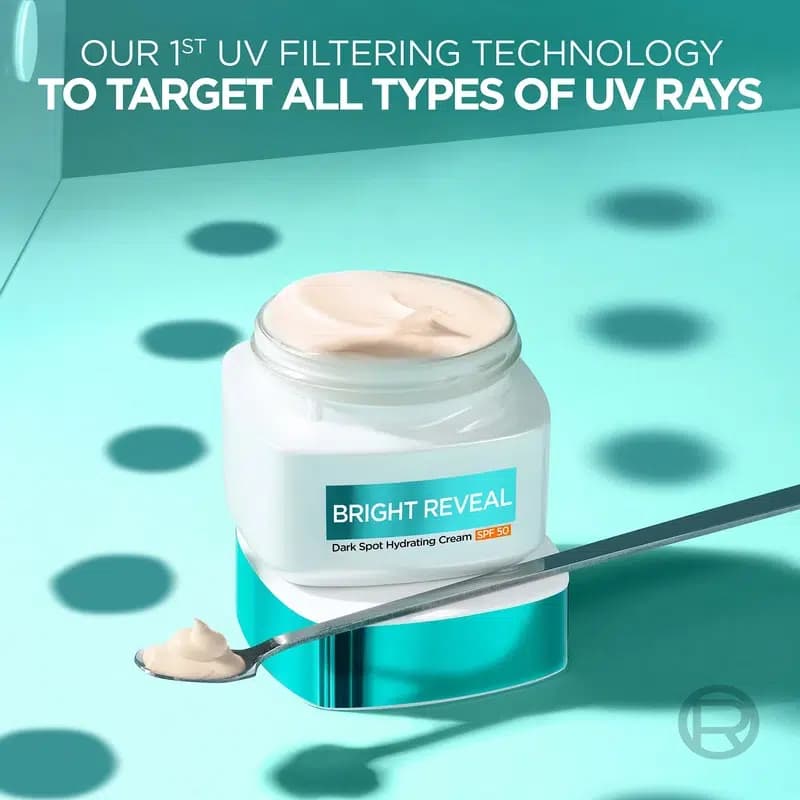 کرم مرطوب کننده و ضد لک لورآل L’Oréal مدل Bright Reveal – حاوی نیاسنامید و با SPF 50 | حجم 50 میلیلیتر — تصویر ۸